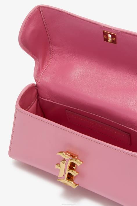 γυναίκες Ermanno Scervino ρόζα μικρή δερμάτινη τσάντα μπόουλινγκ με λογότυπο F0F4139