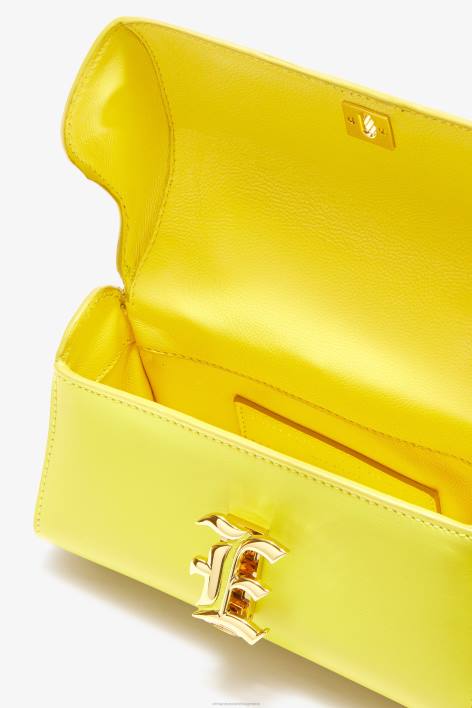 γυναίκες Ermanno Scervino giallo τσάντα μπόουλινγκ κροκόδειλου με λογότυπο F0F4141