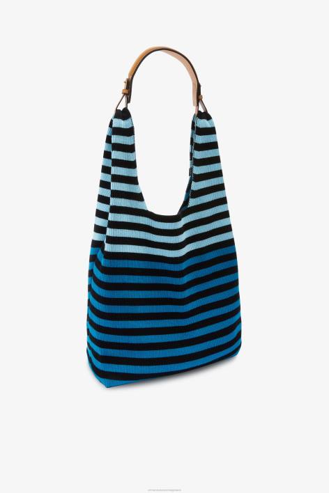 γυναίκες Ermanno Scervino μπλε ριγέ τσάντα hobo F0F4137