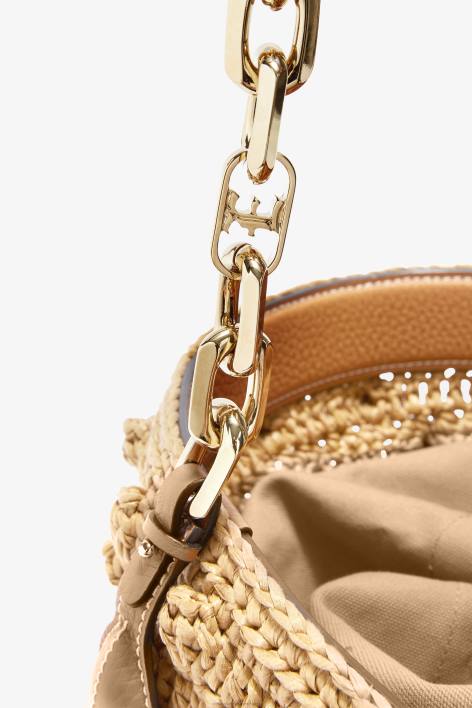 γυναίκες Ermanno Scervino μπεζ τσάντα κουβά raffia F0F4134