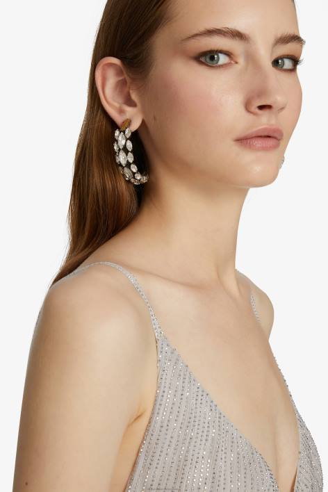 γυναίκες Ermanno Scervino argento κρυστάλλινα σκουλαρίκια F0F4177