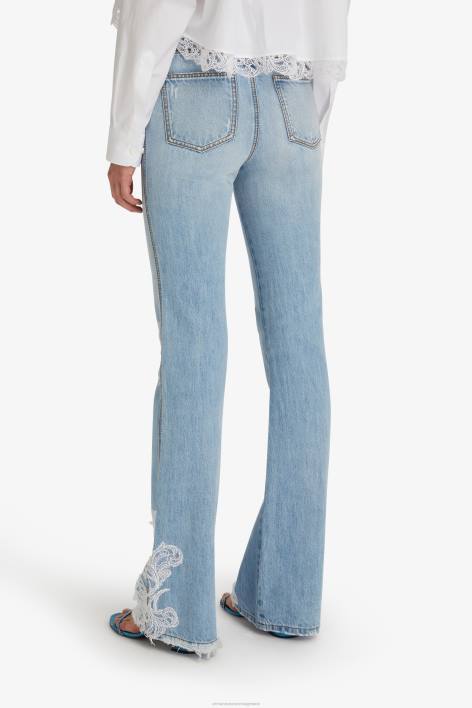 γυναίκες Ermanno Scervino μπλε τζιν bootcut με δαντέλα F0F4110