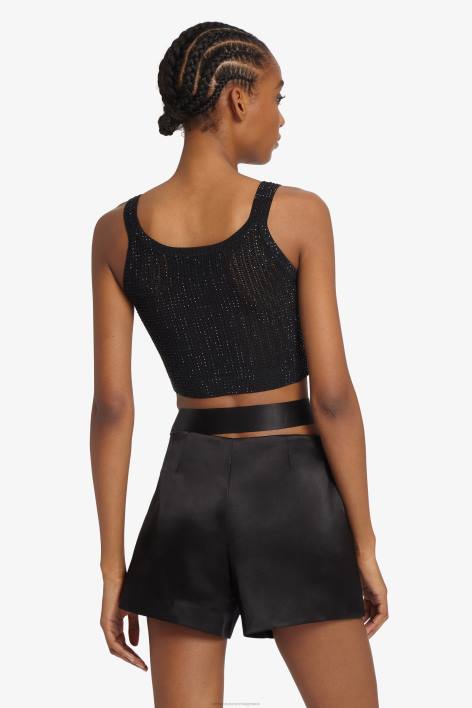 γυναίκες Ermanno Scervino μαύρος crop top μικροκρυστάλλου F0F469