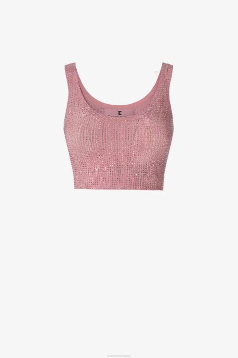 γυναίκες Ermanno Scervino ροζ crop top με κρύσταλλο F0F470