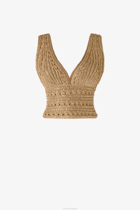 γυναίκες Ermanno Scervino μπεζ crop top με κρύσταλλο F0F492