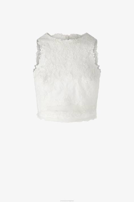 γυναίκες Ermanno Scervino άσπρο δαντέλα cropped top F0F495