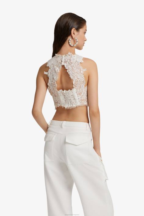 γυναίκες Ermanno Scervino άσπρο δαντέλα cropped top F0F495