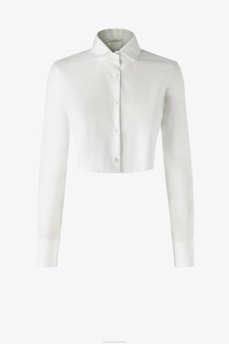 γυναίκες Ermanno Scervino άσπρο cropped πουκάμισο από ποπλίνα F0F482