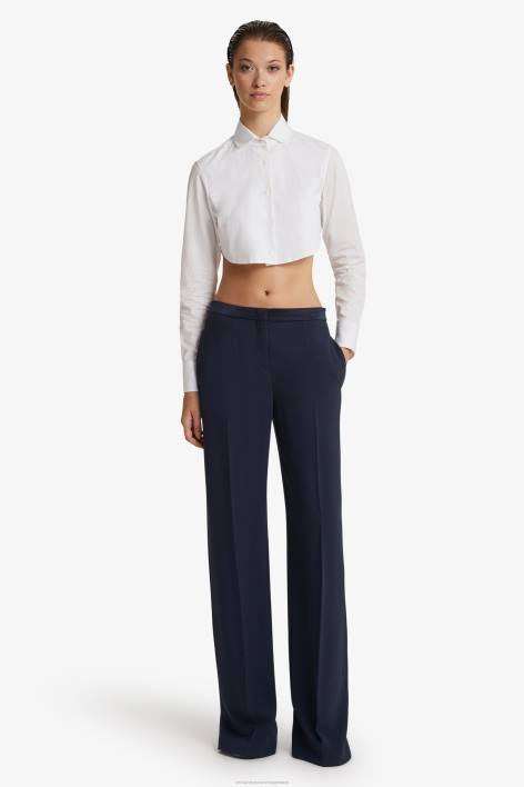 γυναίκες Ermanno Scervino άσπρο cropped πουκάμισο από ποπλίνα F0F482