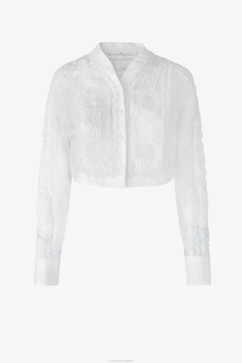 γυναίκες Ermanno Scervino άσπρο cropped πουκάμισο από μουσελίνα και δαντέλα F0F484