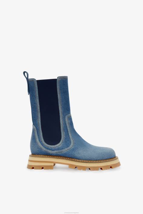 γυναίκες Ermanno Scervino μπλε τζιν biker μπότες F0F4172