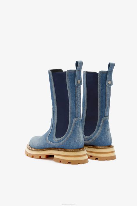 γυναίκες Ermanno Scervino μπλε τζιν biker μπότες F0F4172